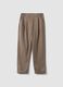 Pantaloni marroni regular fit con motivo chevron_4