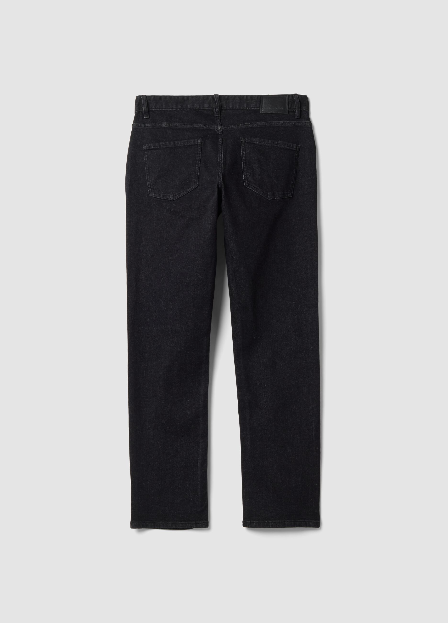 Jeans denim neri in cotone elasticizzato regular fit