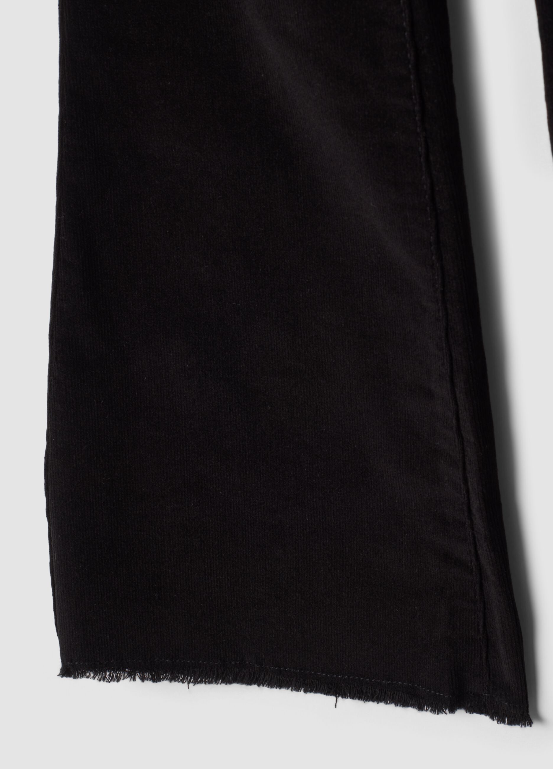 Black cotton-stretch flare treggings