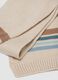 Sciarpa beige in maglia con righe a contrasto_1