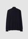 Blue cotton and cashmere blend jumper with collar_2