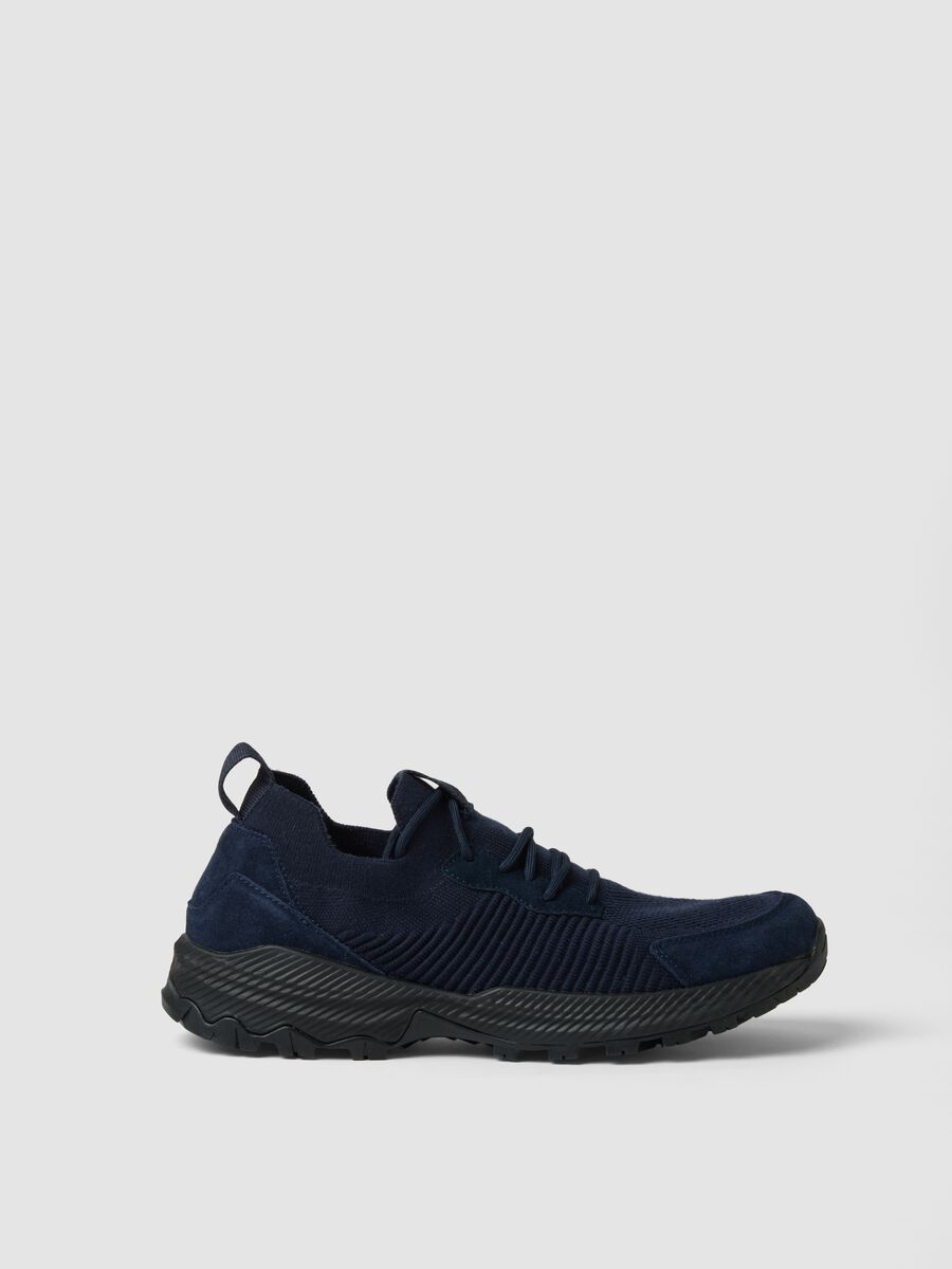 Blue trainers with lug sole_0