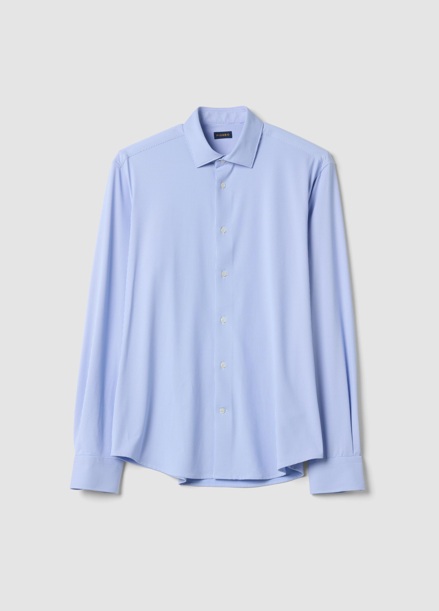 Camicia traspirante azzurra in tessuto elasticizzato 4 Way Stretch slim fit
