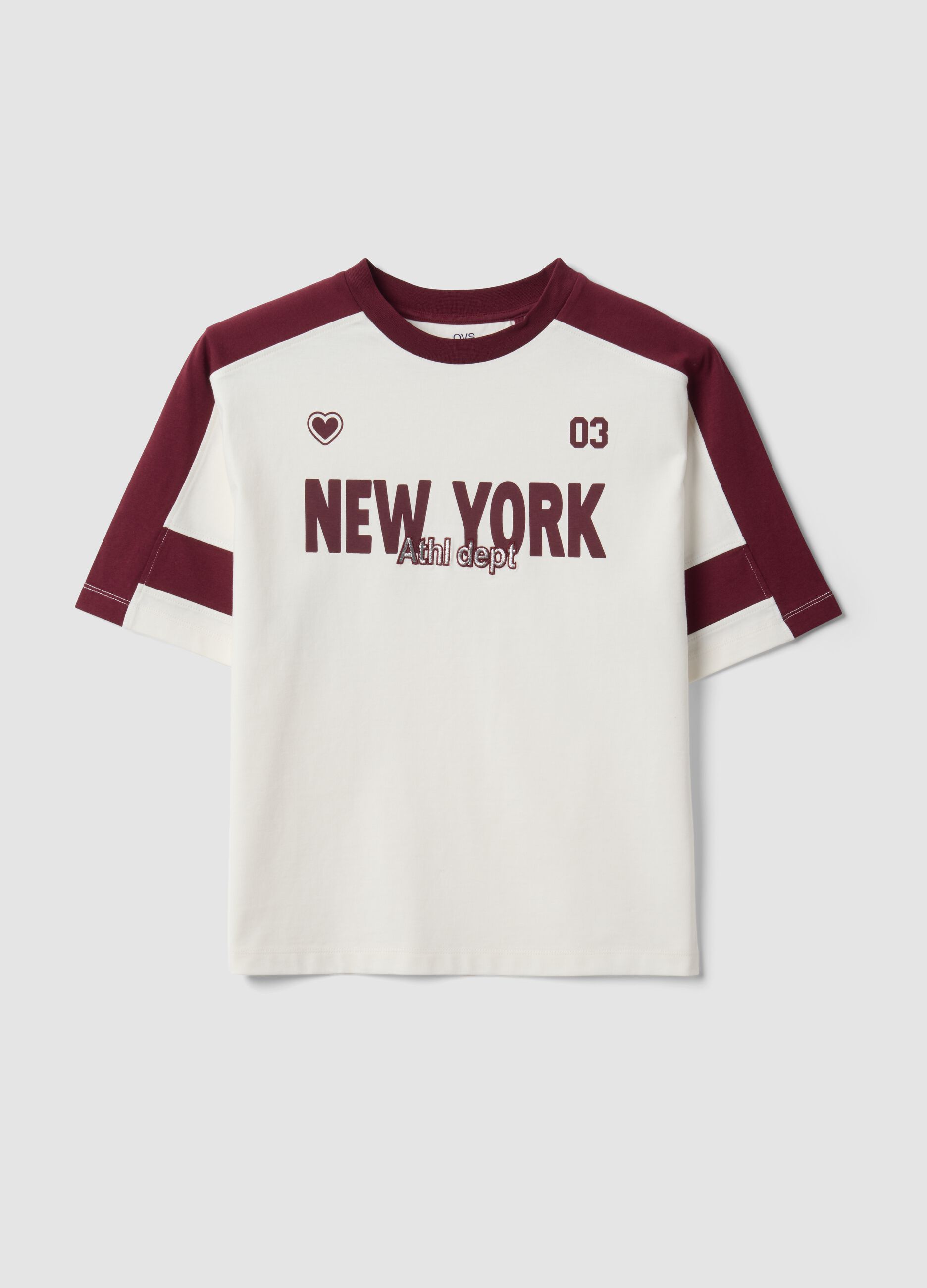 T-shirt bianca in puro cotone con girocollo