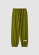 Pantaloni jogger verdi in puro cotone con fondo elastico_0