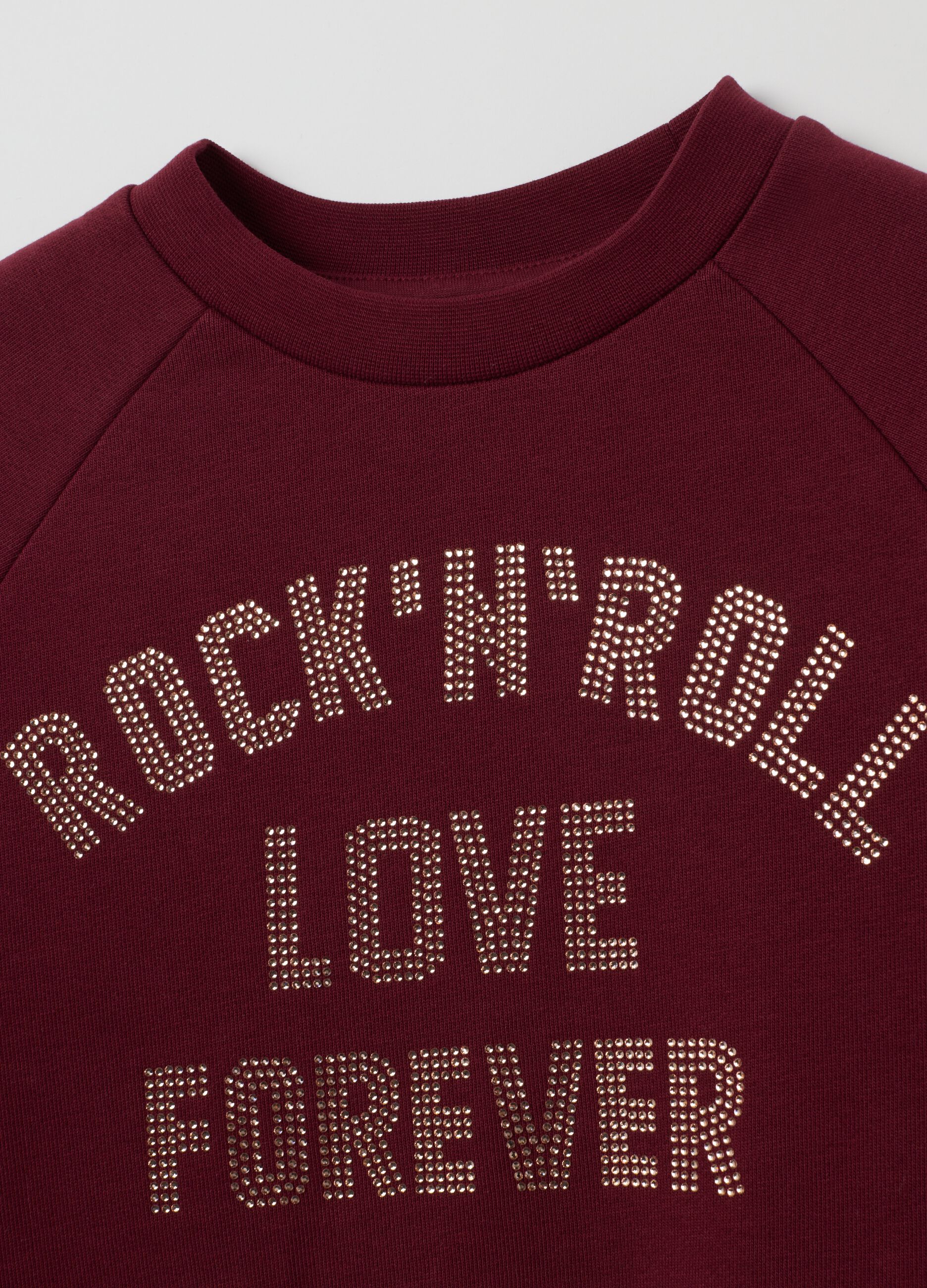 Girls' red cotton sweatshirt, regular fit