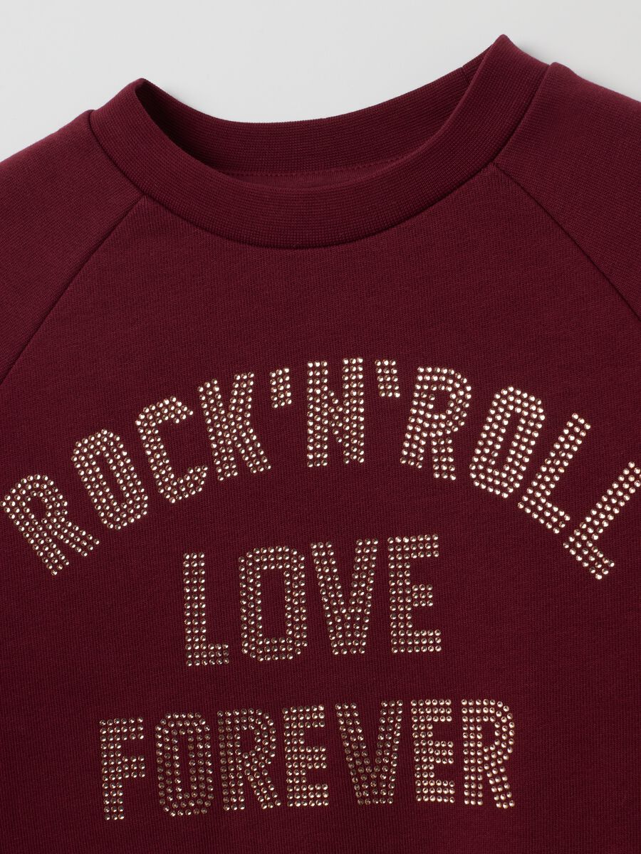 Girls' red cotton sweatshirt, regular fit_2