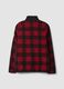 Red heavy check jacket with zip and high neck_2