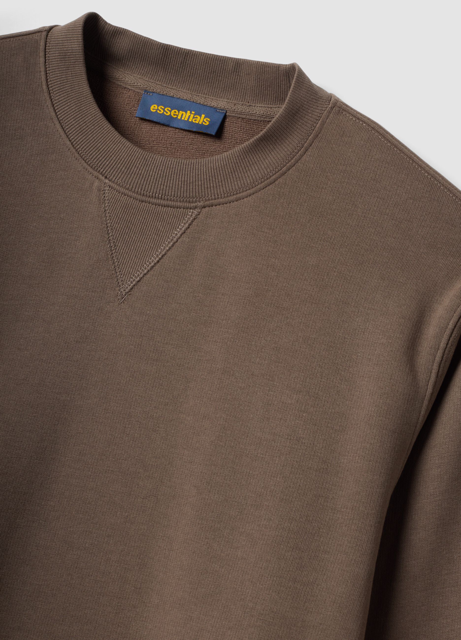 Grey crew neck sweatshirt in cotton blend, regular fit