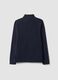 Felpa blu con colletto e zip regular fit in pile_2