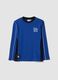 Blue crew-neck pure cotton PlayStation T-shirt, relaxed fit_0