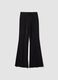 Black flared trousers in stretch modal_0