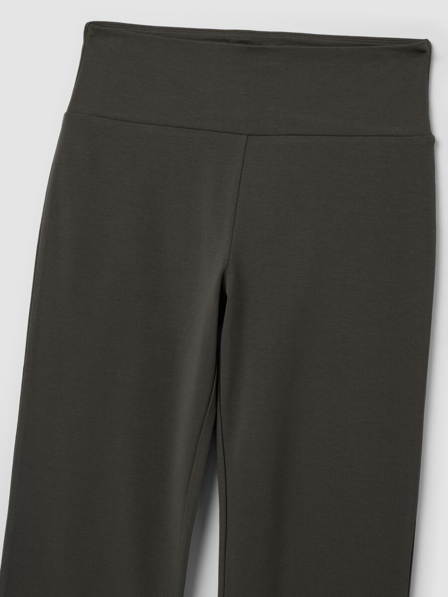 Grey flare trousers in stretch cotton_2