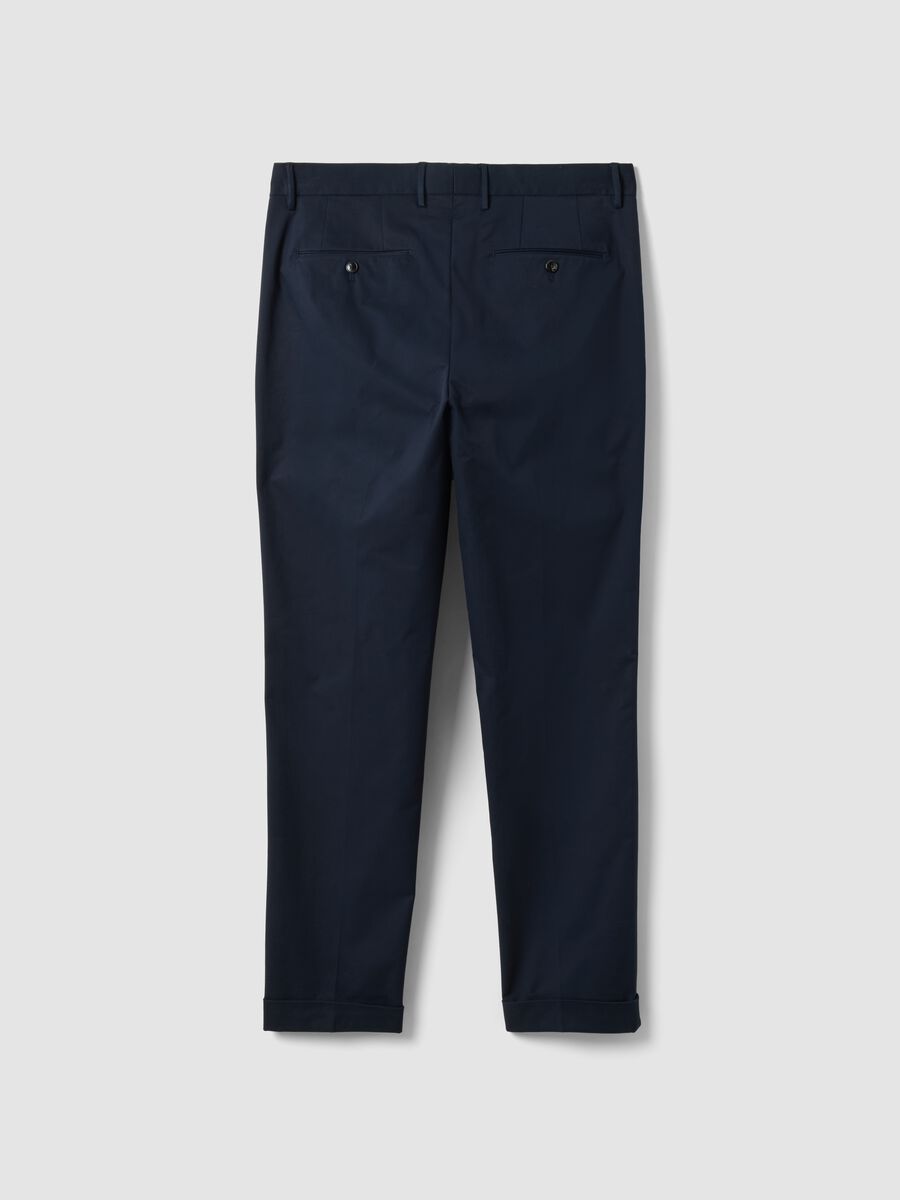 Blue regular-fit stretch cotton twill chino trousers_2