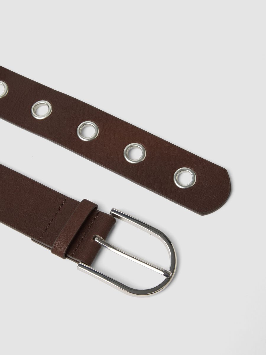 Brown belt with metal eyelets_1