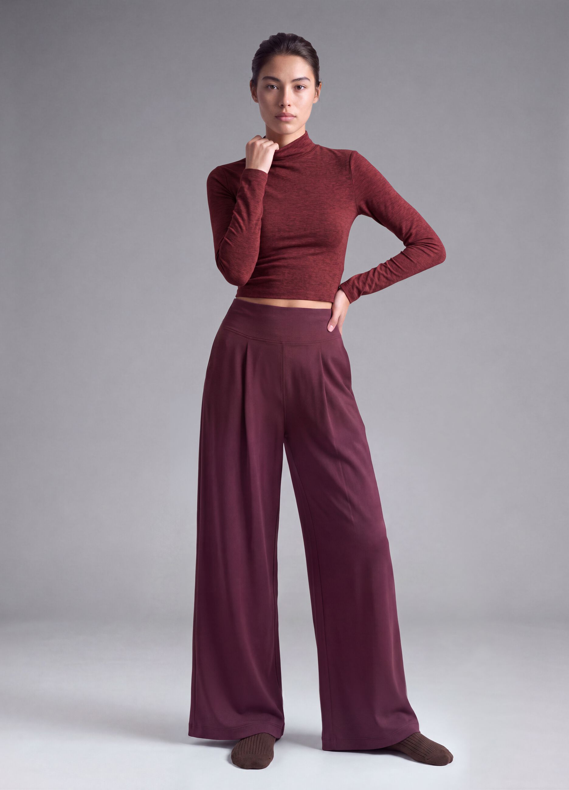 Purple wide-leg stretch sports trousers ALTAVIA STUDIO