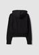 Black full-zip fitted cotton-blend hoodie_6