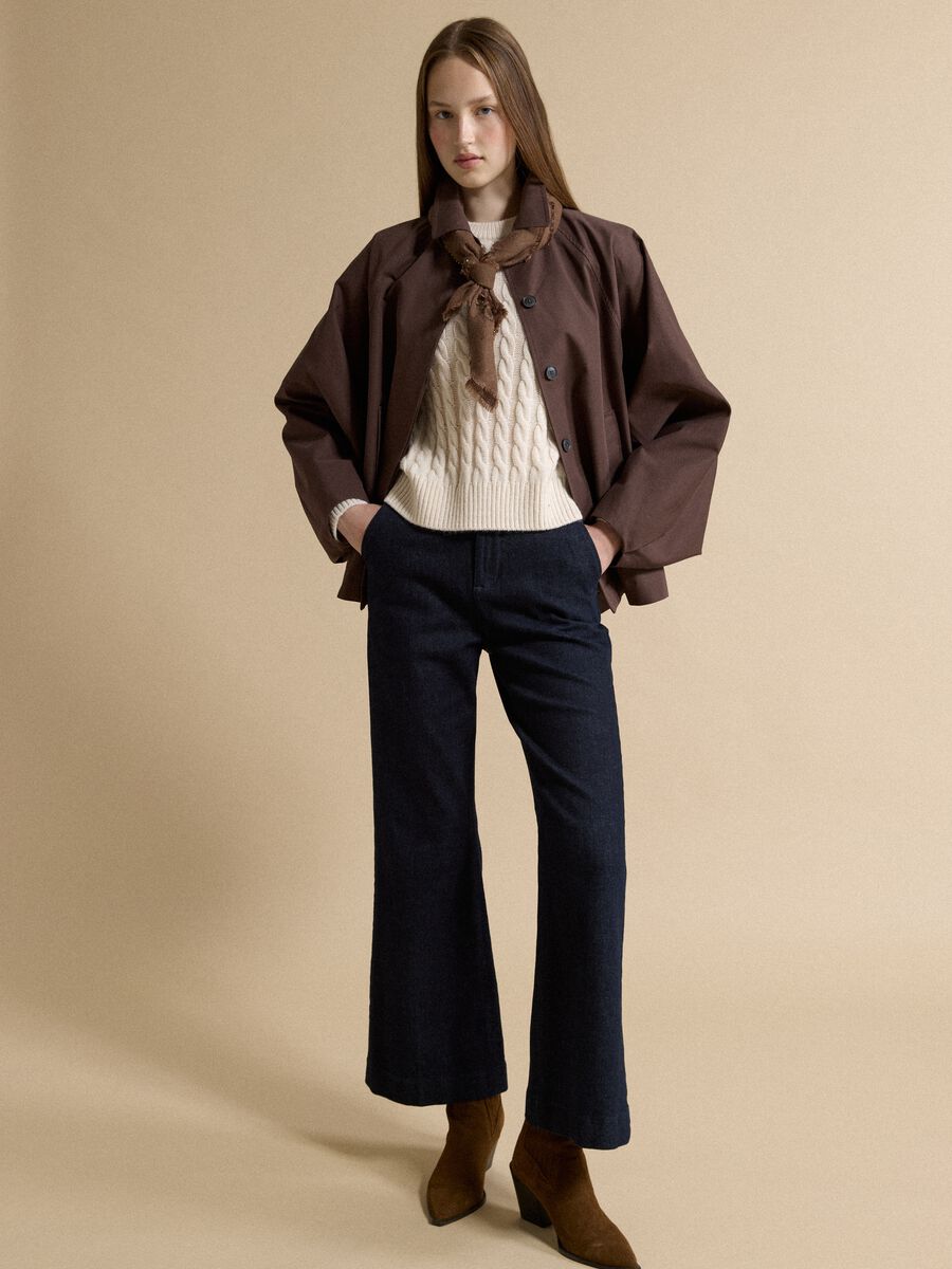 Blue stretch-cotton straight-fit jeans_0