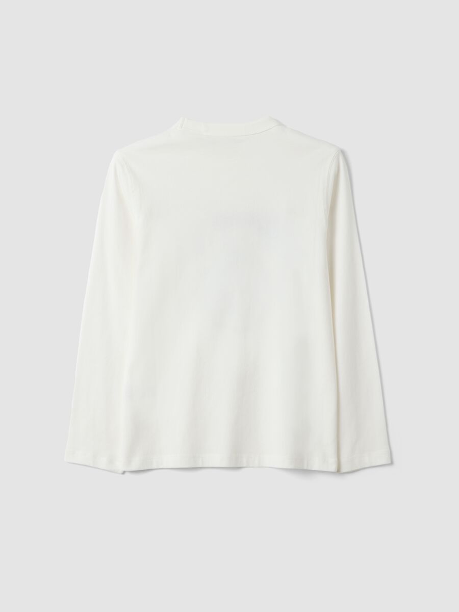 White pure organic cotton T-shirt with varsity print_5