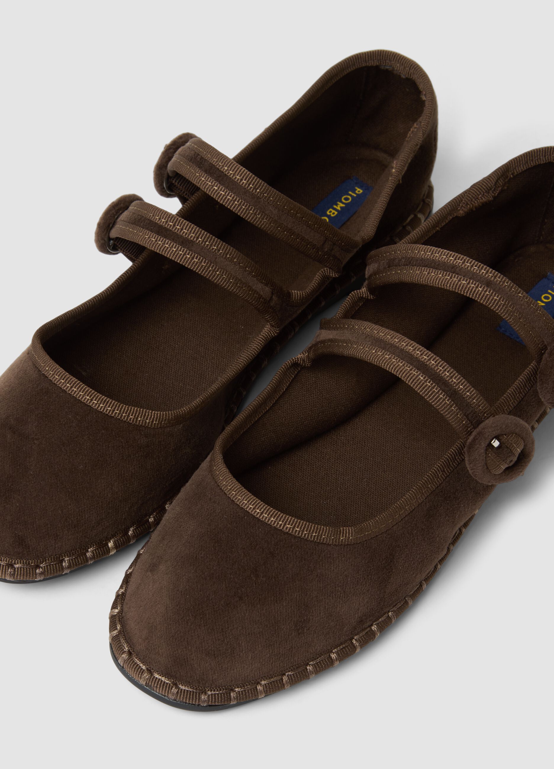 Brown ballet flats with double strap