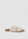 Beige open-toe slippers with crossed straps and buckle_0