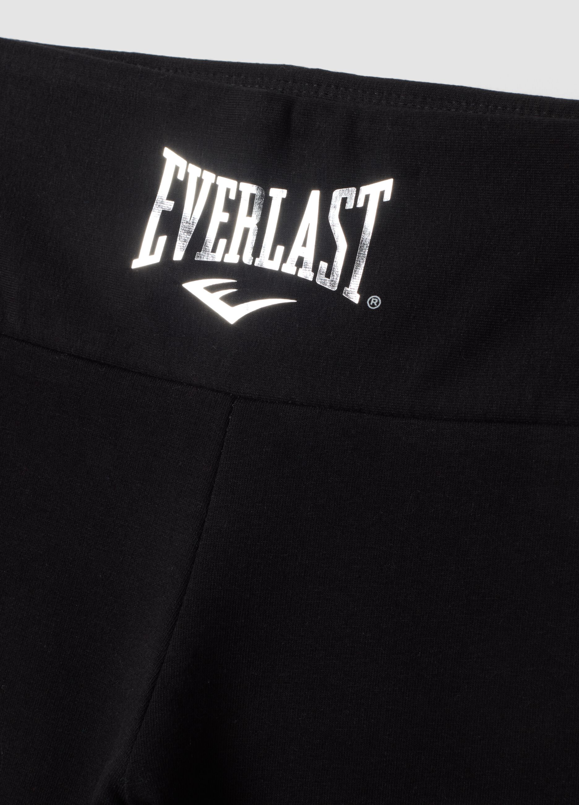 Black stretch cotton flare-leg leggings