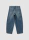 Blue denim pure cotton balloon-fit jeans_5