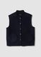 Blue wool-viscose blend gilet with patch pockets_0
