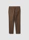 Men's brown slim-fit stretch cotton twill chino trousers_6