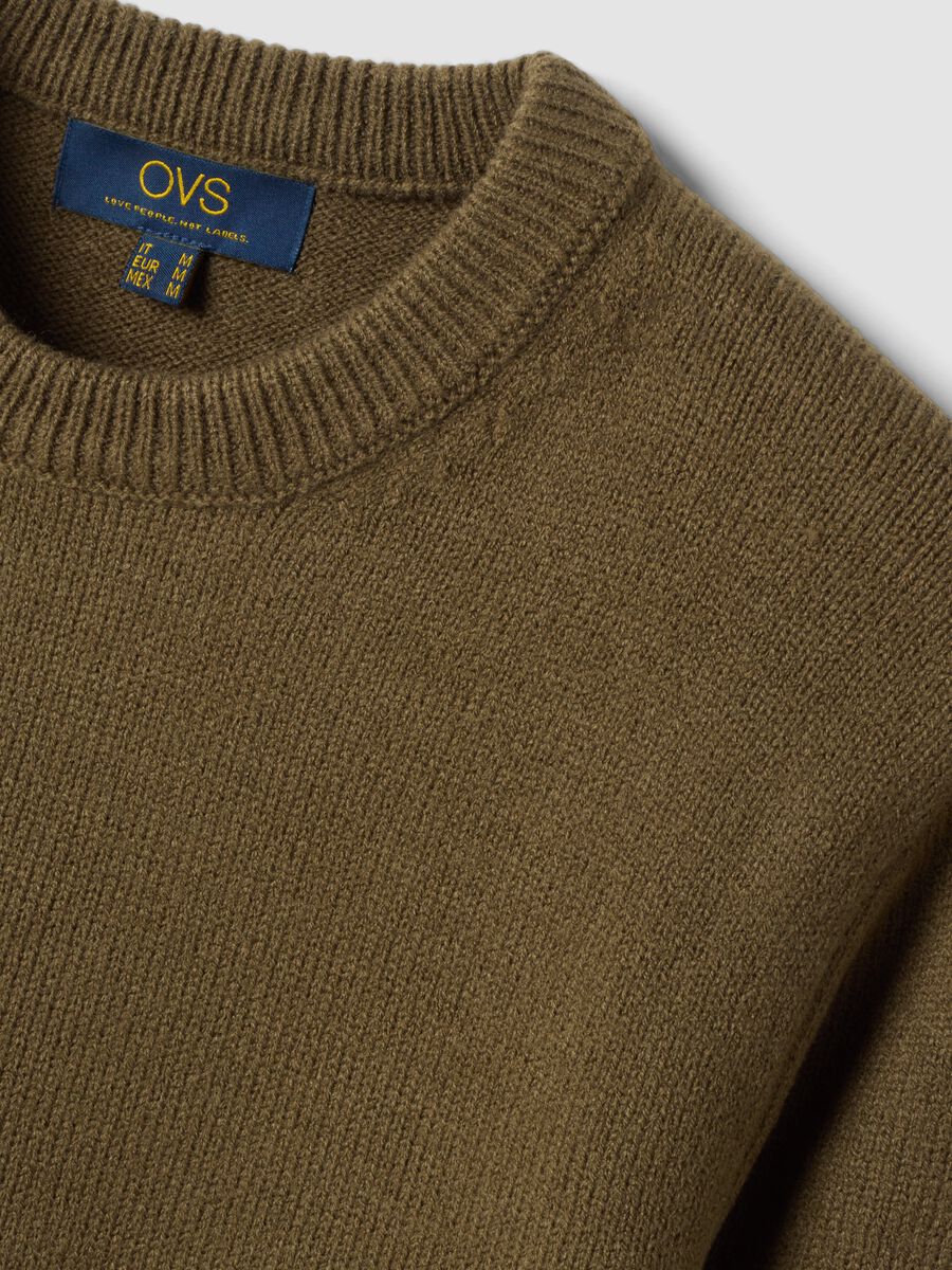 Maglia verde girocollo in jersey knit regular fit_5