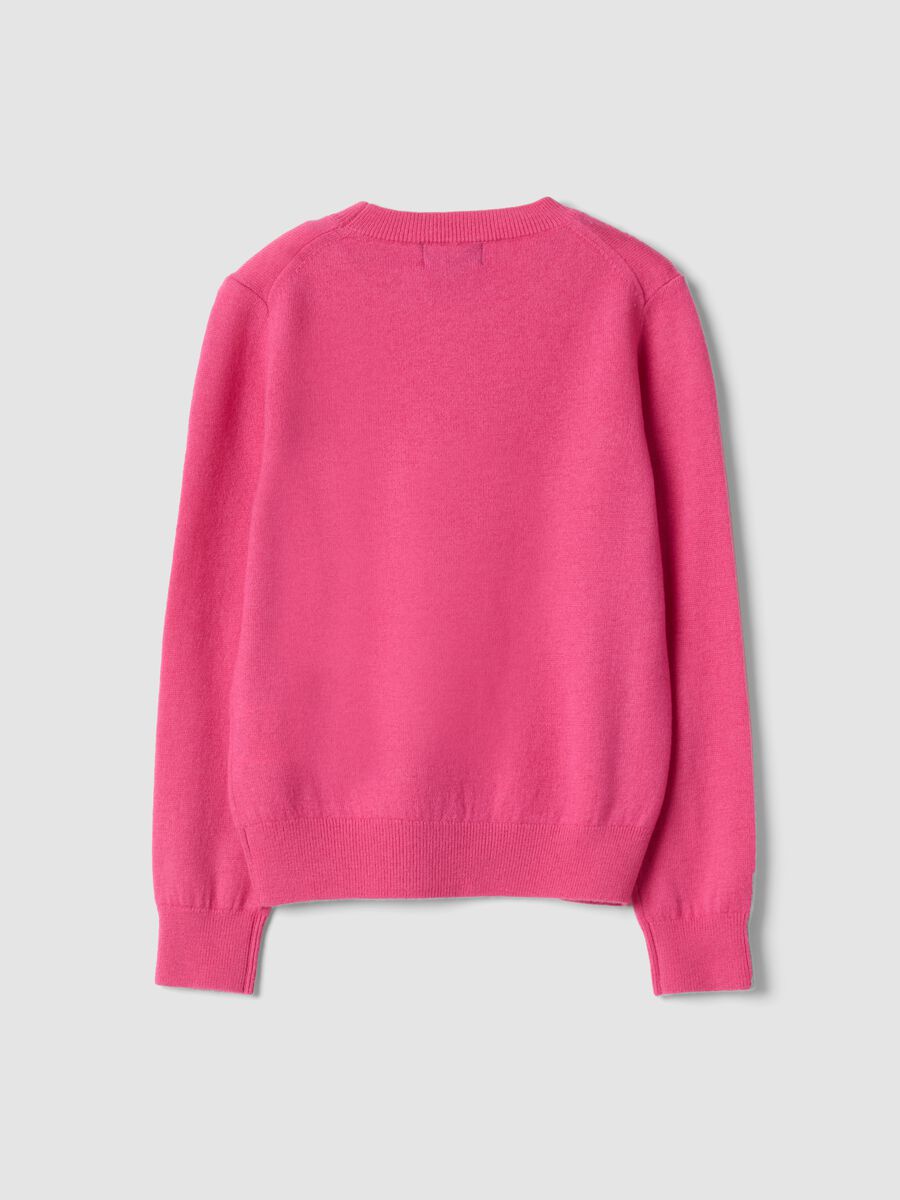 Pink pure wool long-sleeve jumper, regular fit_2