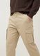 Pantaloni cargo beige in cotone elasticizzato slim fit_3