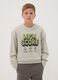Grey 100% cotton gaming-print crew-neck sweatshirt_1