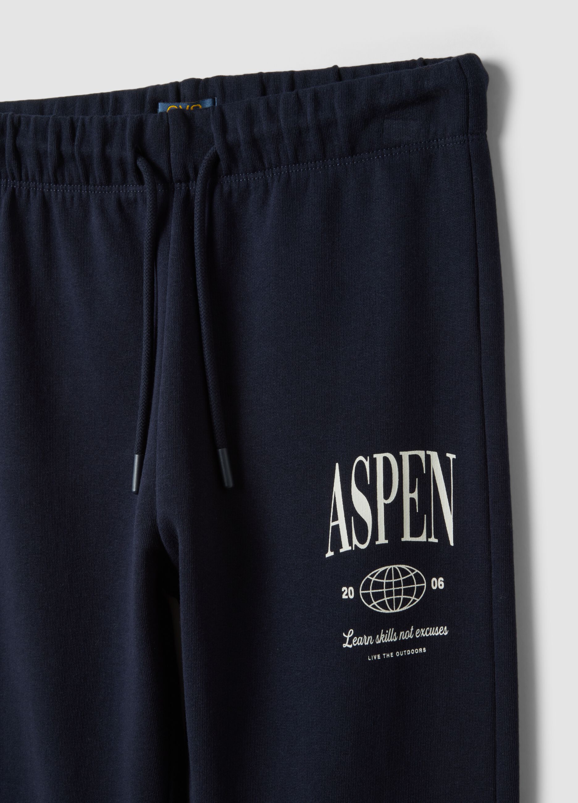 Navy cotton fleece joggers, regular fit
