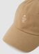 Beige pure cotton cap with embroidery_2