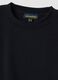 Black crew-neck sweatshirt in cotton-viscose blend fleece, regular fit_1