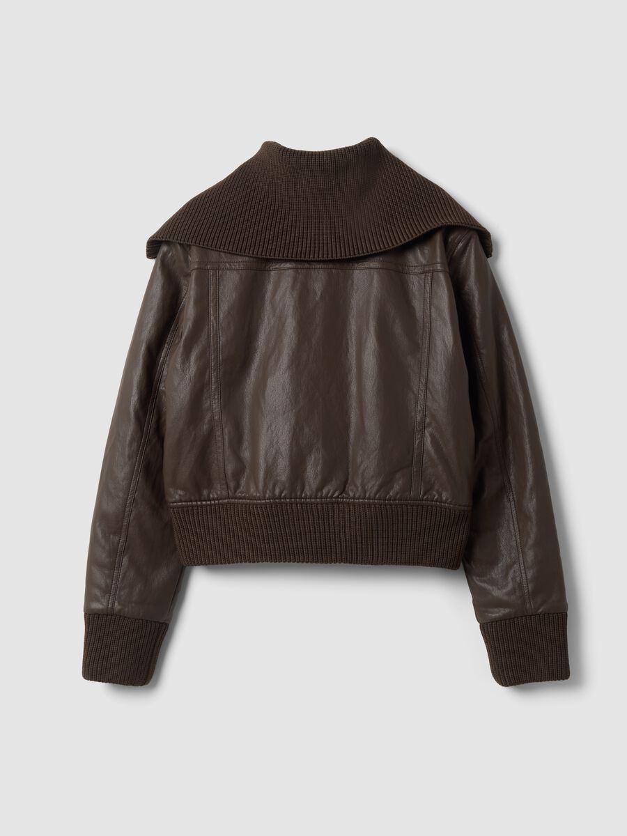 Brown viscose-blend jacket with zip_2