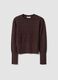 Brown openwork viscose-blend jumper, regular fit_0