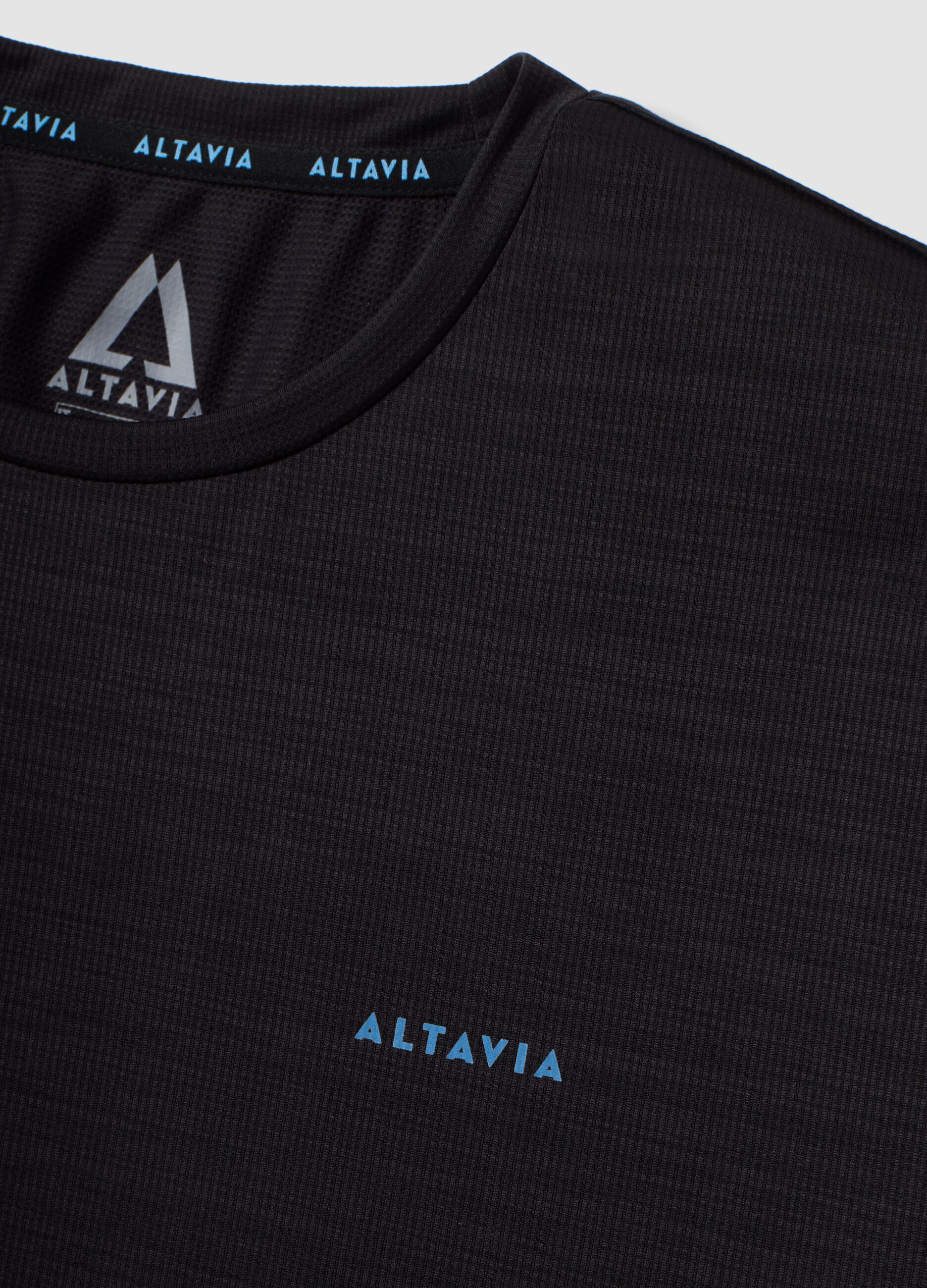 Black breathable crew-neck slim-fit T-shirt ALTAVIA RUNNING