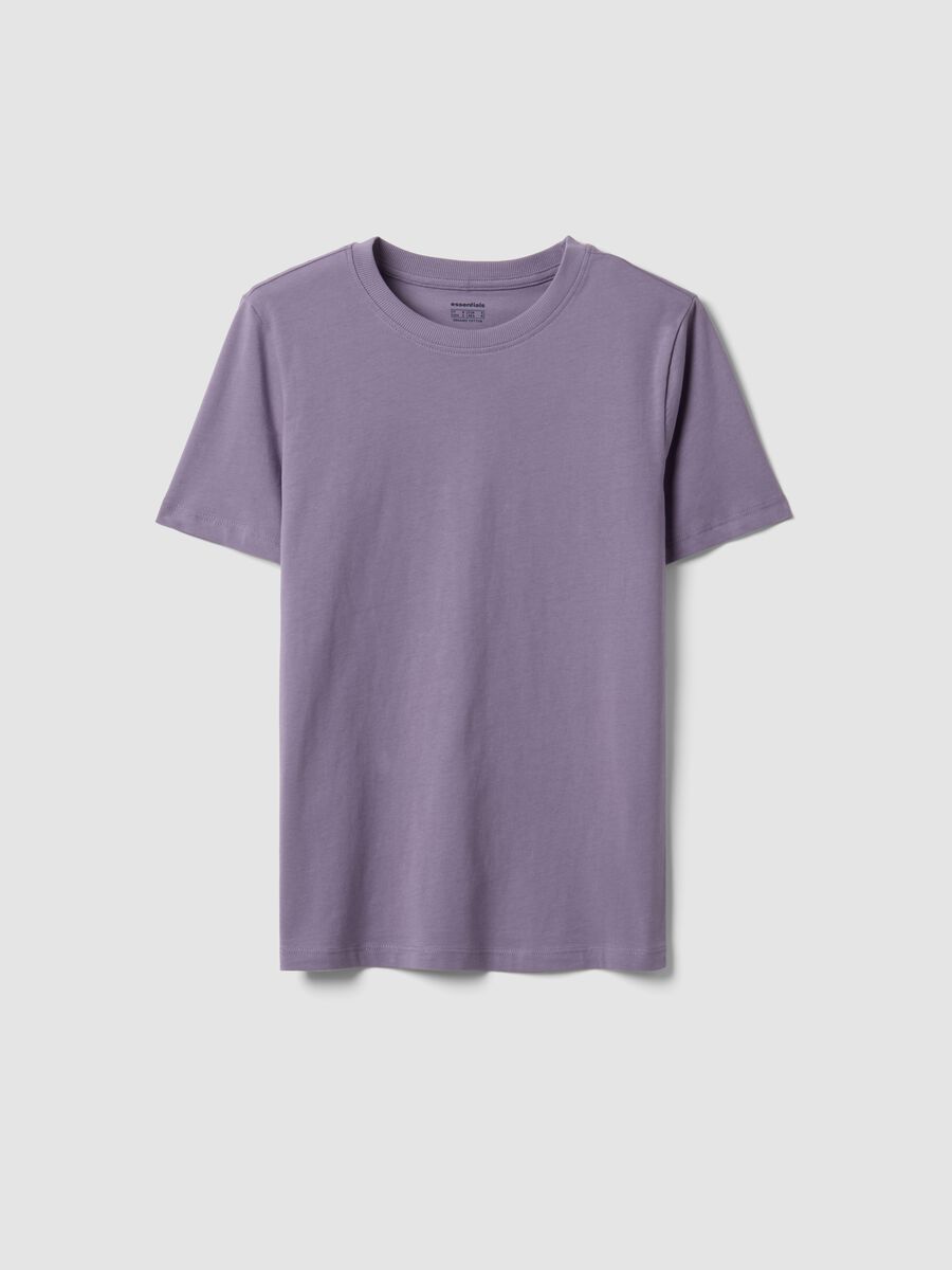 Purple crew-neck T-shirt in pure organic cotton, regular fit_4