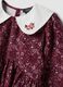 Burgundy red crew-neck pure cotton dress, regular fit_2
