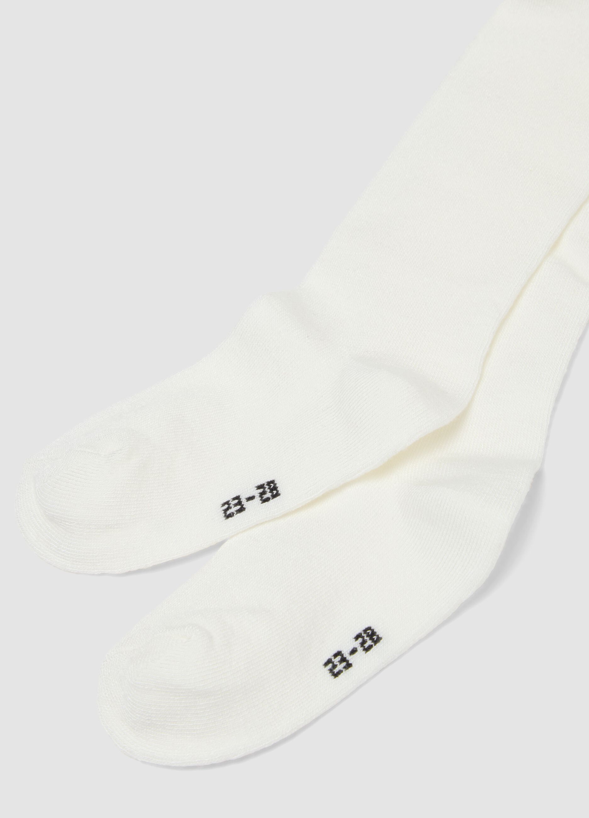 Collant bianco in tessuto elasticizzato