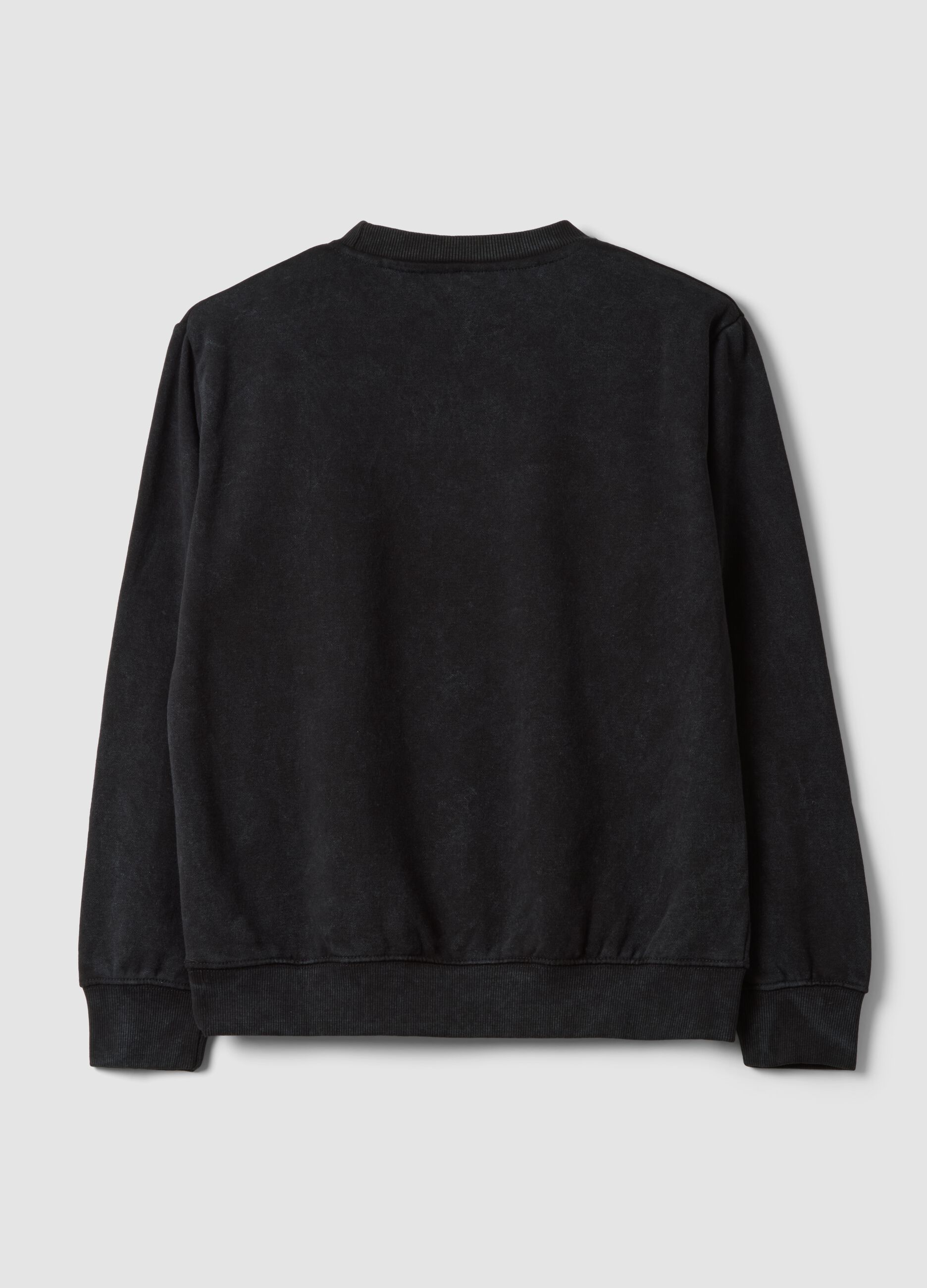 Black cotton-blend sweatshirt with Rolling Stones print