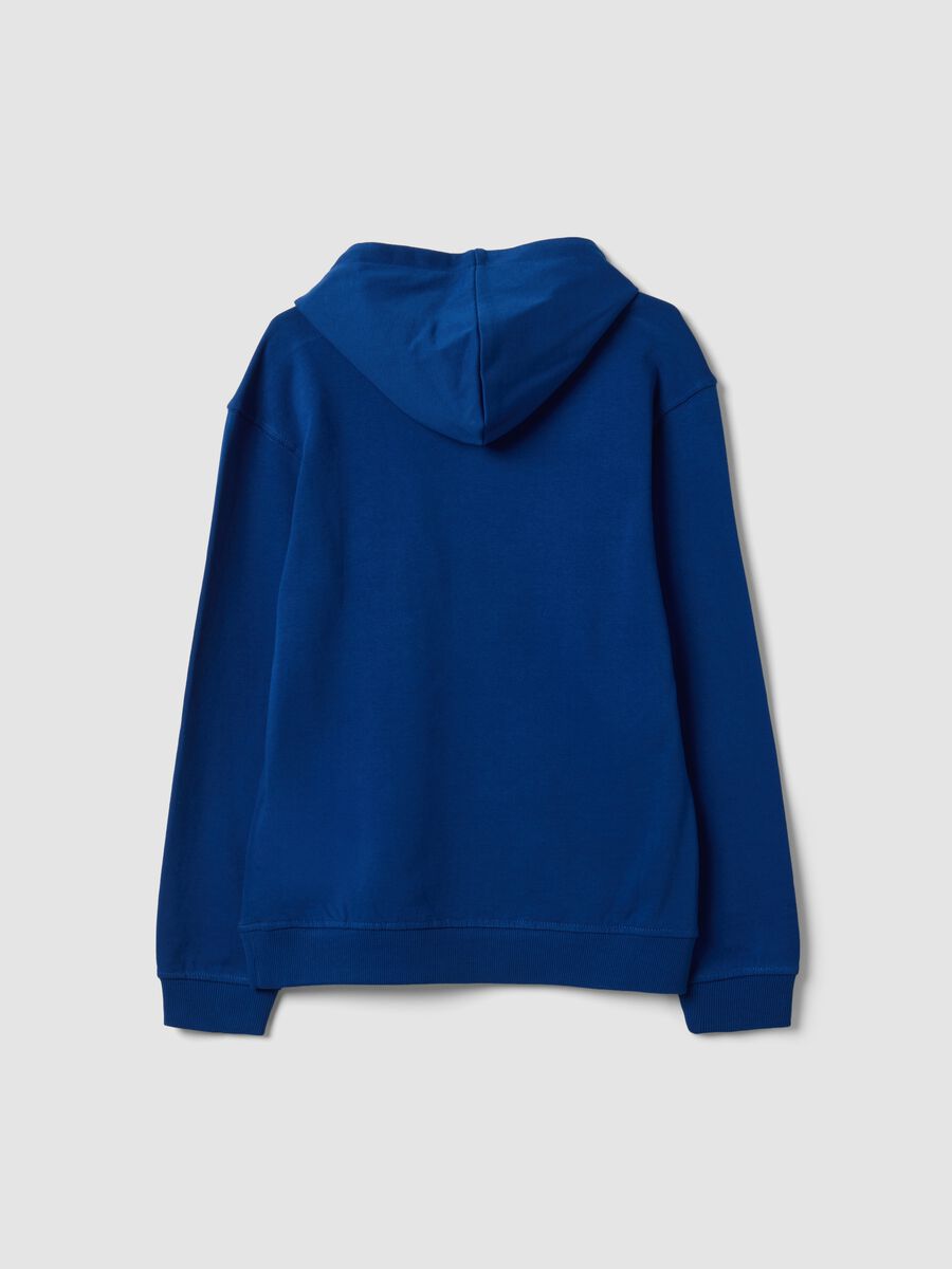 Blue pure cotton hoodie with print for boys_5