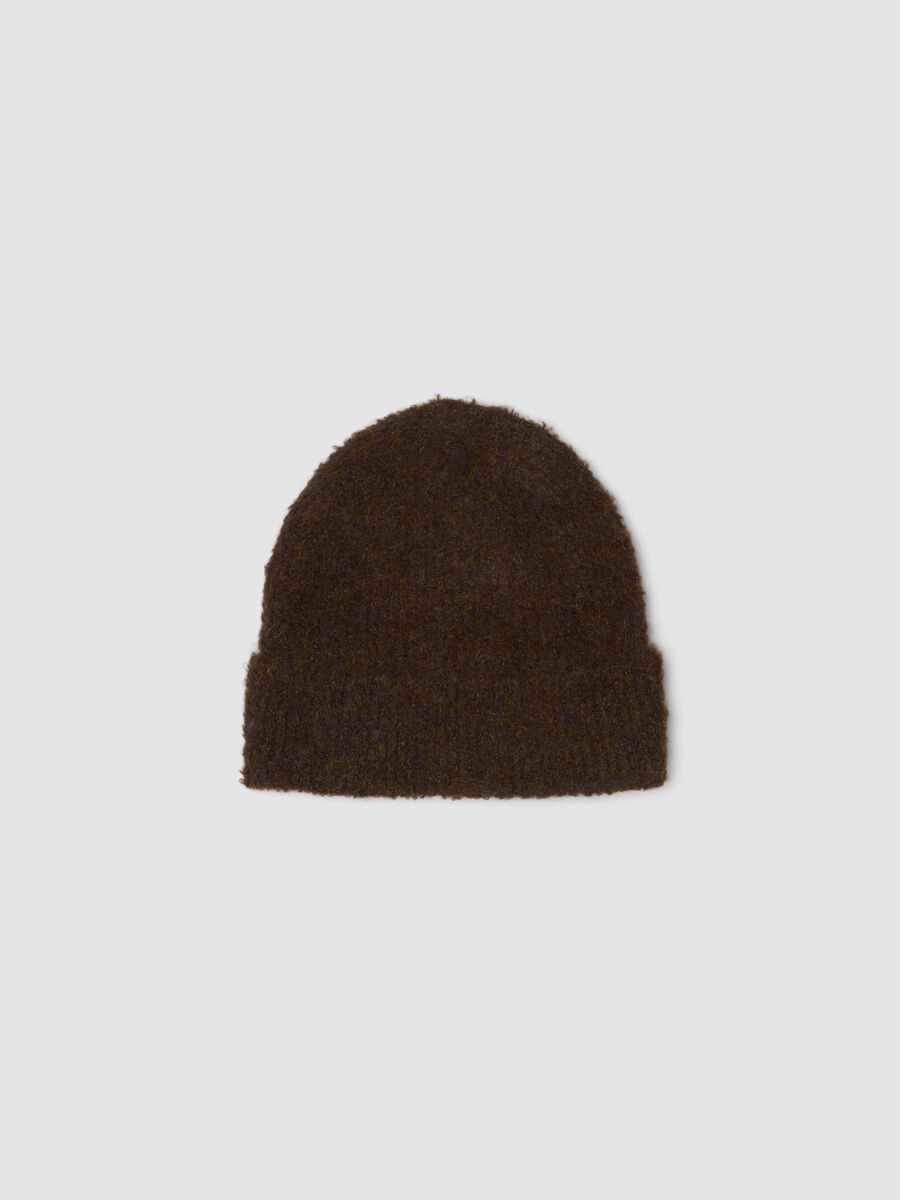 Blue and brown stretch wool hat_0