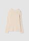 White ribbed viscose-blend crew-neck top_0