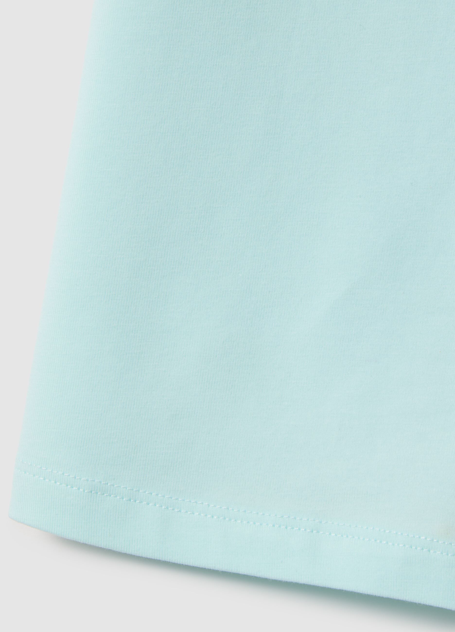 Blue cotton blend regular fit girl's t-shirt