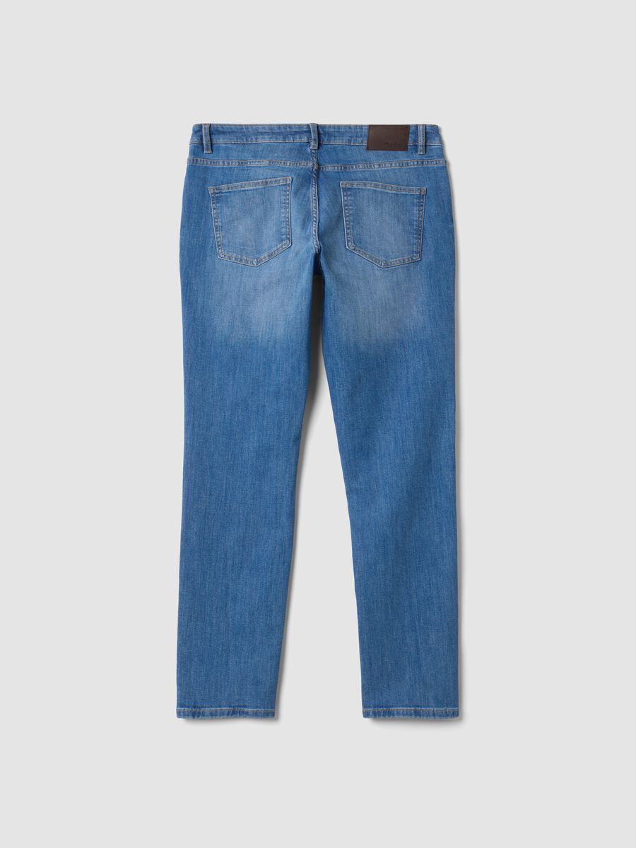 Light blue slim-fit stretch cotton jeans_1