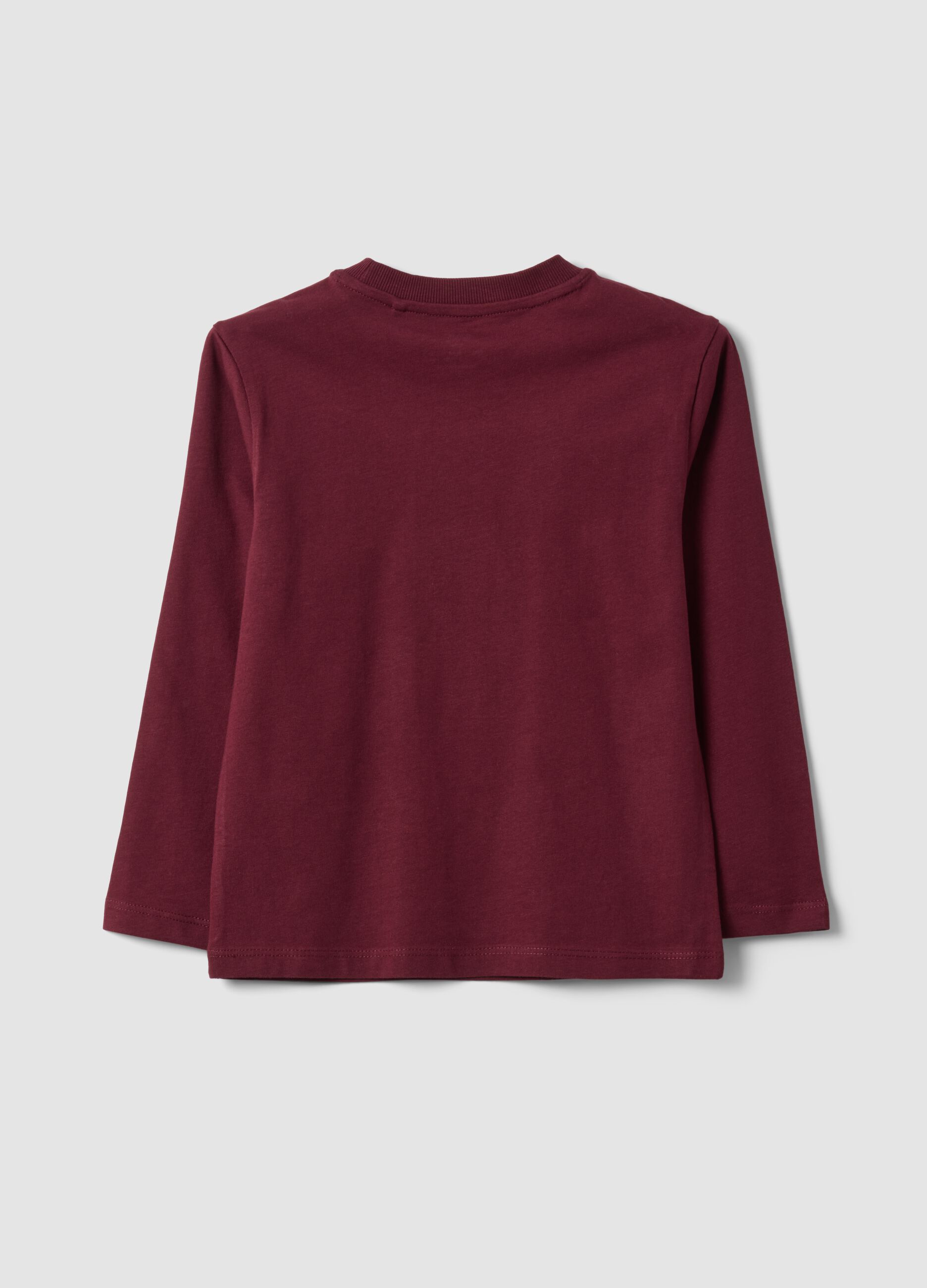 Purple organic cotton crew-neck T-shirt