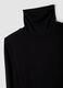Black stretch viscose top with raised neckline, regular fit_5
